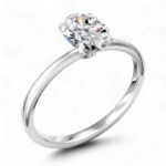 18K White Gold Platinum Solitaire Ring with Lab-Grown Diamond | Essenza