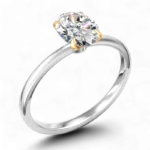 Two-Tone Solitaire Ring in Platinum & Yellow Gold with Lab-Grown Diamond | Essenza